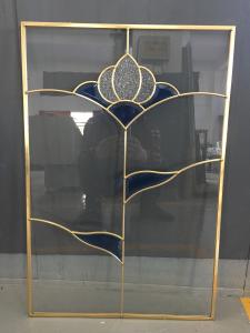Wholesale cabinet door decorative glass of brass caming 2017new designs from china suppliers