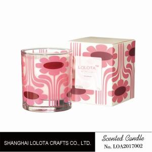 Wholesale Pink Flower Pattern Scented Soy Wax Candle For Change The Home Atmosphere from china suppliers