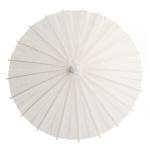 Traditional Handmade Parasol Chinese Paper Umbrella White Color Wood Handle