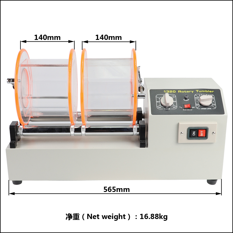 16kg Jewelry Polisher Tumbler ABS Metal With Timer Double Barrel