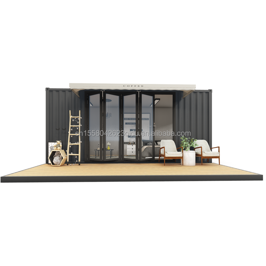 Front Terrace Country Style Container with Aluminum Alloy Windows and Galvanized Steel Bending 180g 20ft Modular Housing