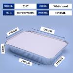 1150ML Aluminum Foil Lunch Box 230mm*170mm*50mm Sanitary Pollution Free