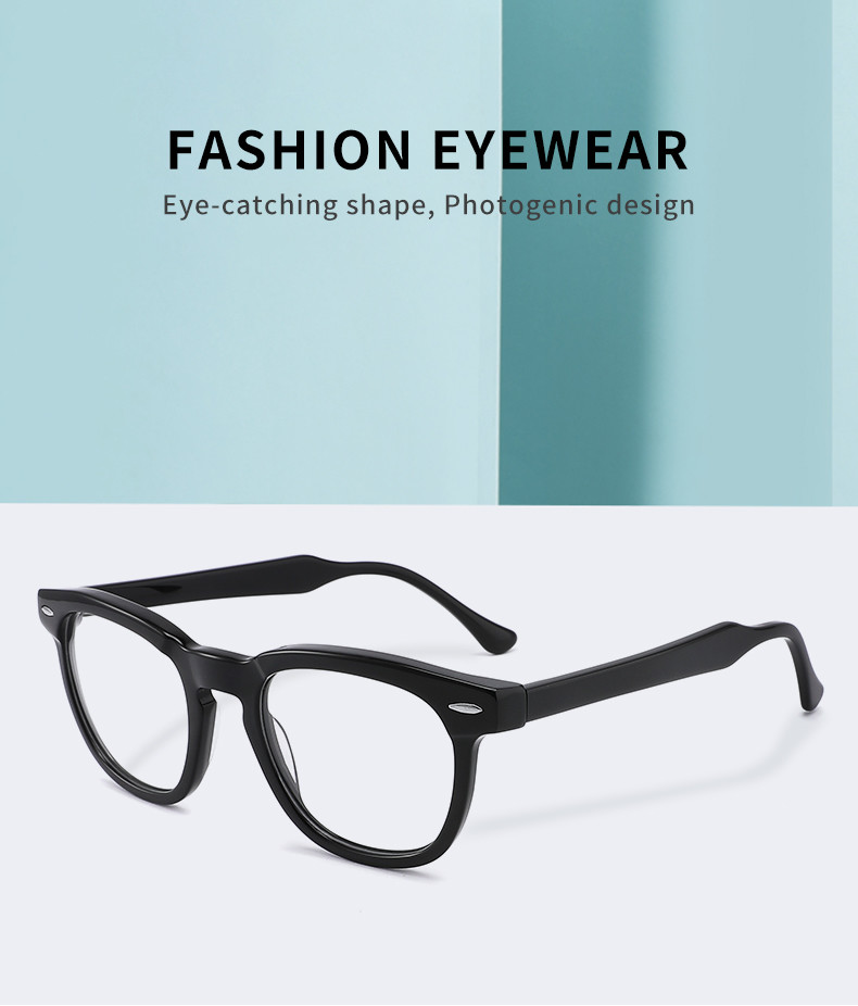 Non Prescription Round Optical Glasses Women Acetate Clear Lens Eyewear 48mm 21mm 145 mm