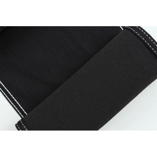 Full Lycra Satin Weave Black Black High Stretch Denim Fabric