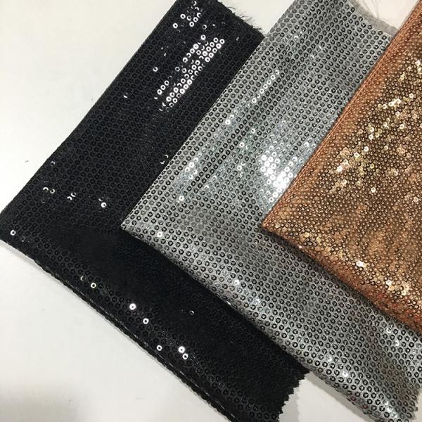 Customizable Glitter Sequin Fabric , Glitter Material Fabric High Brightness