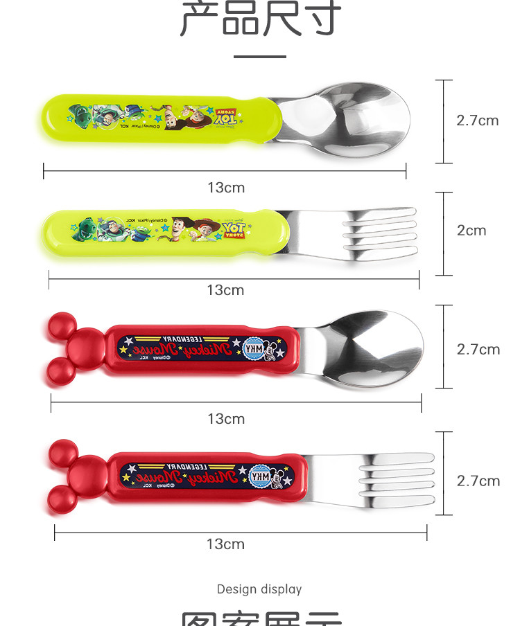 Factory Direct Customized logo stainless steel cute cartoon plastic PS handle baby kids children cutlery