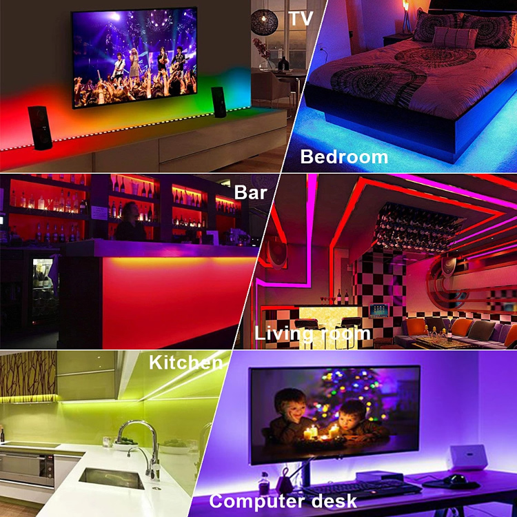 5m 12v 24v 16.4ft 60d waterproof smd 5050 rgb led strip light