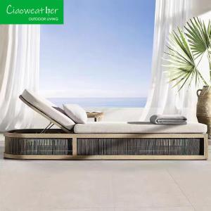 Wholesale Outdoor Teak Wood Furniture Modern Design Garden Recliner Solid Wooden Teak Lounge Chaise Single Sun Bed from china suppliers