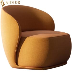 Wholesale Luxury Custum Modern Fabric Leisure Chair Ergonomically Curved Back 74cm Height from china suppliers