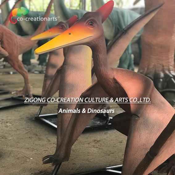 Vibrant Fiberglass Pterosaur Statue: Lifelike Jurassic-Themed Decoration With