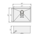 Durable Undermount Stainless Steel Kitchen Sink Exterior Dimensions 25 Inch X 20