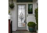 Polished Wrought Iron Glass Double Entry Doors Firm Type Iron Mosaic Glass