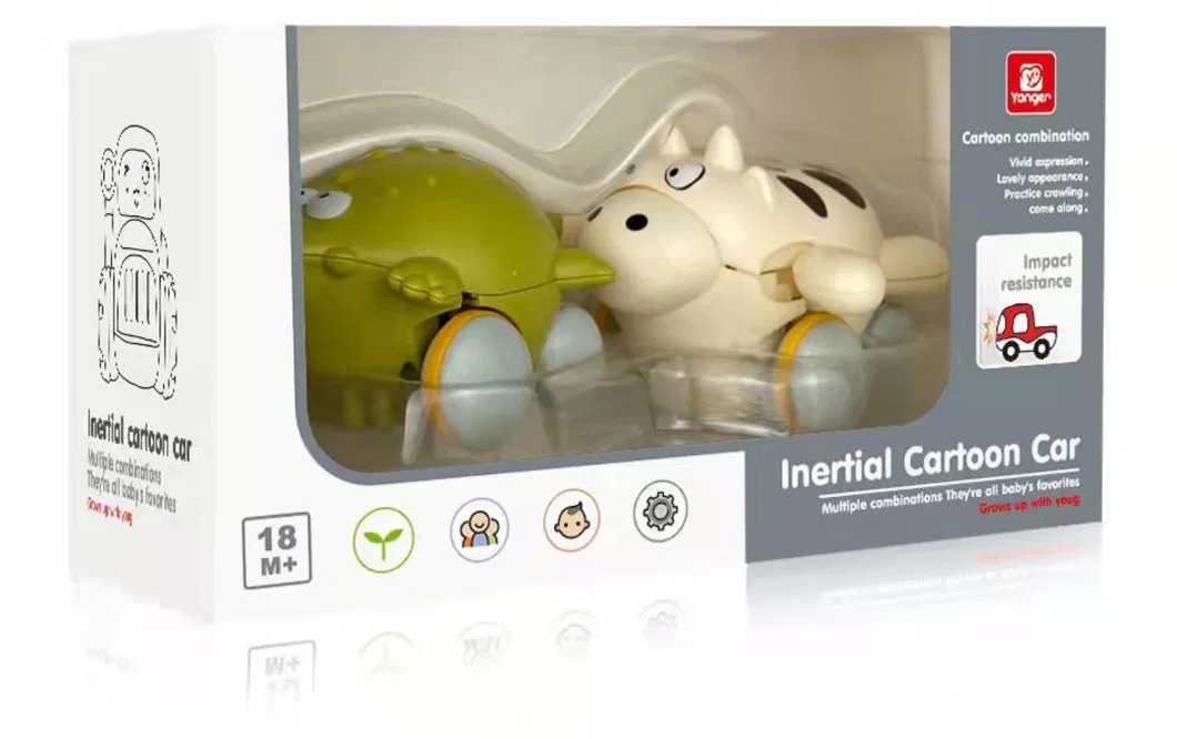 Factory Wholesale Baby Grab Toys Education Rattle Roll Car Cartoon Children&prime;s Toys Baby Toys Inertia Animal Car