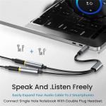Y Splitter 4 Poles Stereo Mic 1 Male to 2 Female 3.5mm Jack Audio Cable for