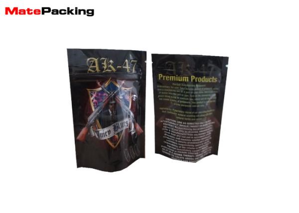 Stand Up Aluminum Foil Plastic Tobacco Pouch Child Proof Zipper Bags Moisture