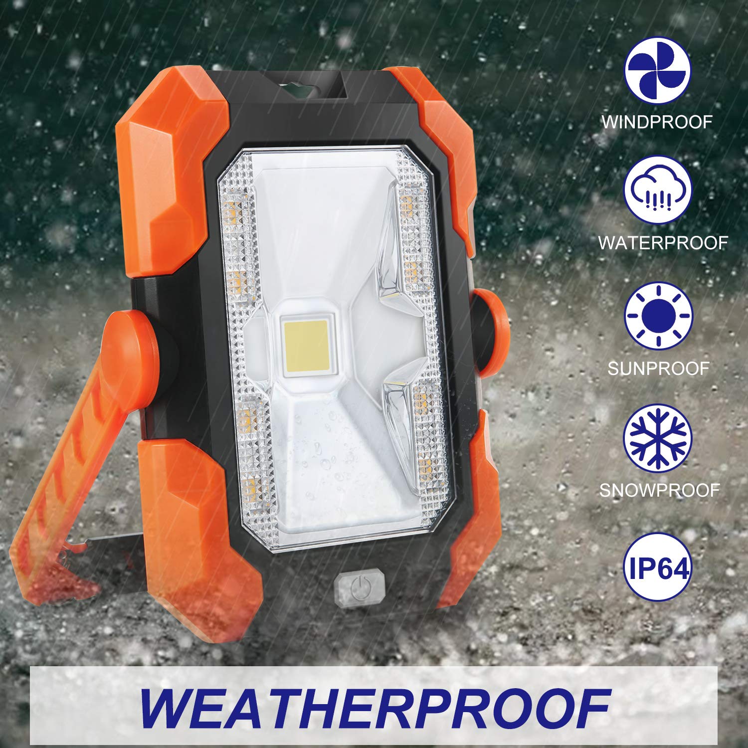 USB rechargeable folding portable light