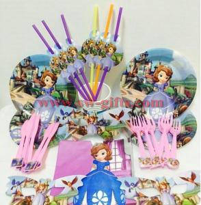 Wholesale Sofia the First Kids Birthday Decoration Set Princess Theme Party Supplies Baby Birthday Party pack for 6 people from china suppliers