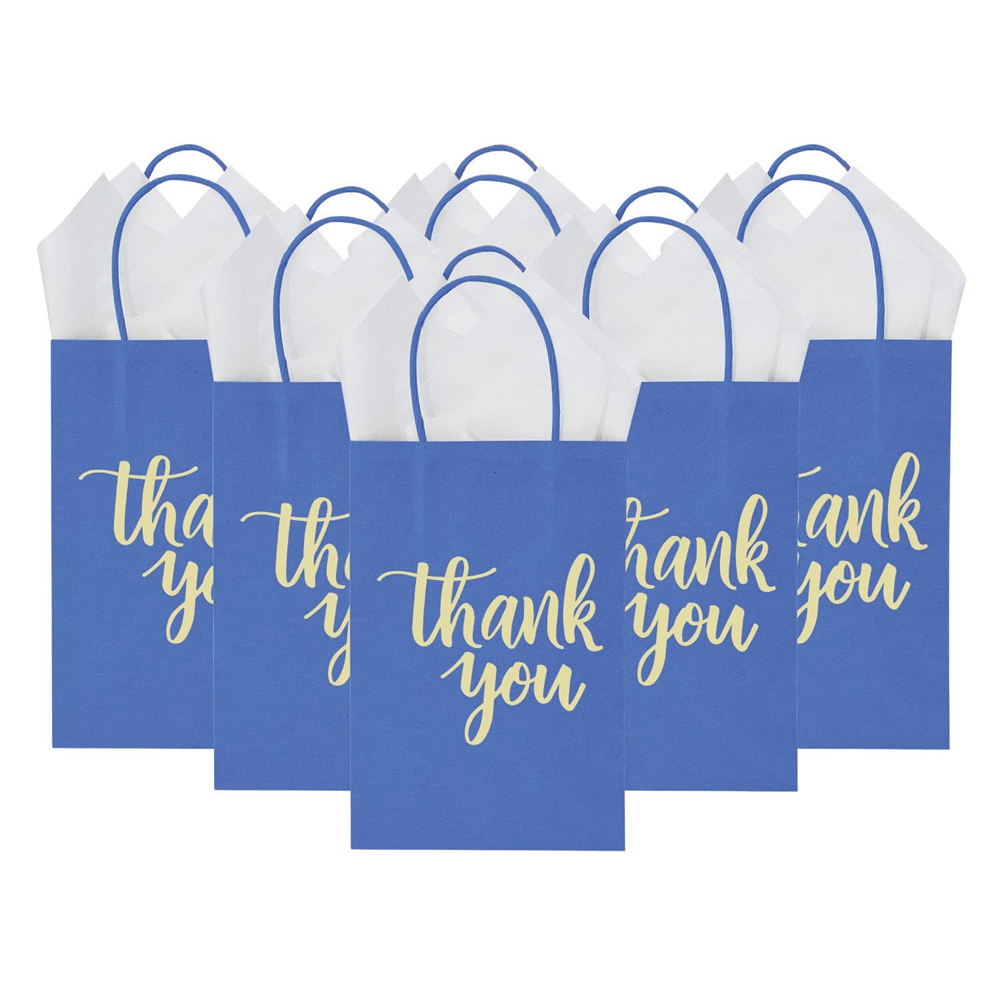 CMYK 4 Color Offset Printing Hand Length Handle Kraft Paper Bag for Customized Design