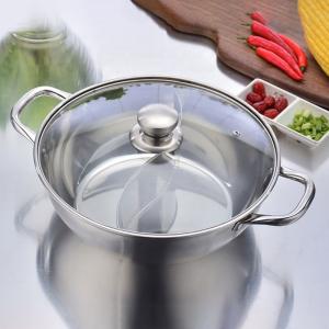 Wholesale High Quality Induction Cooking Pot 304 Stainless Steel Hot Pot Kitchen Soup Pots With Glass Lid from china suppliers