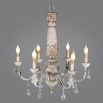 Wood Bead chandelier lighting lustre bois for country farmhouse rustic