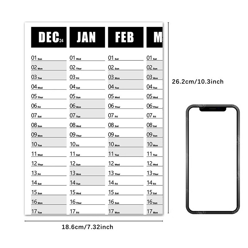 Customized Personalized Calendar Printing Glossy Paper Type Retangle Shape