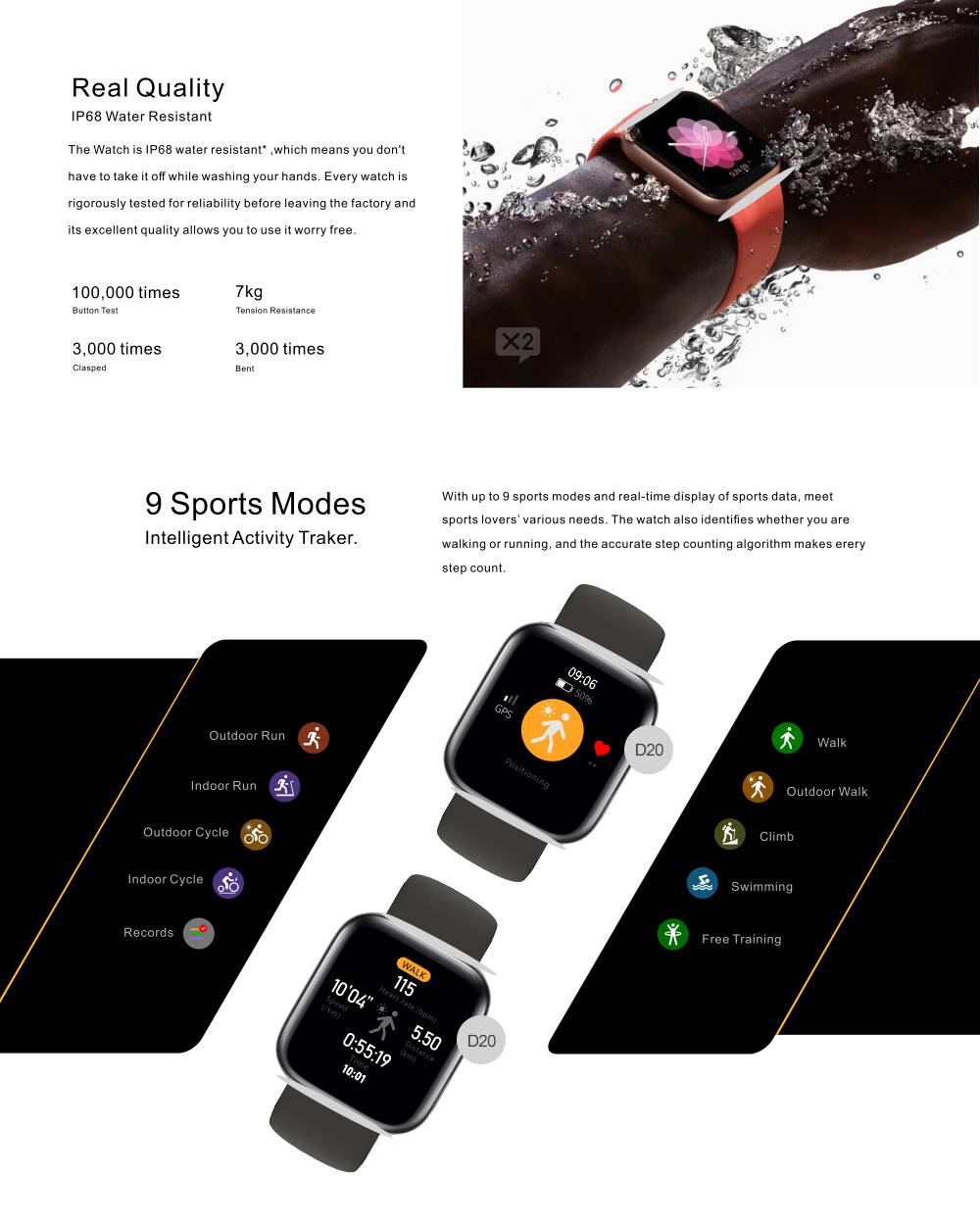 Mileage Record Children's Fitness Tracker Watch MTK2502 Smart Watch Step Counter