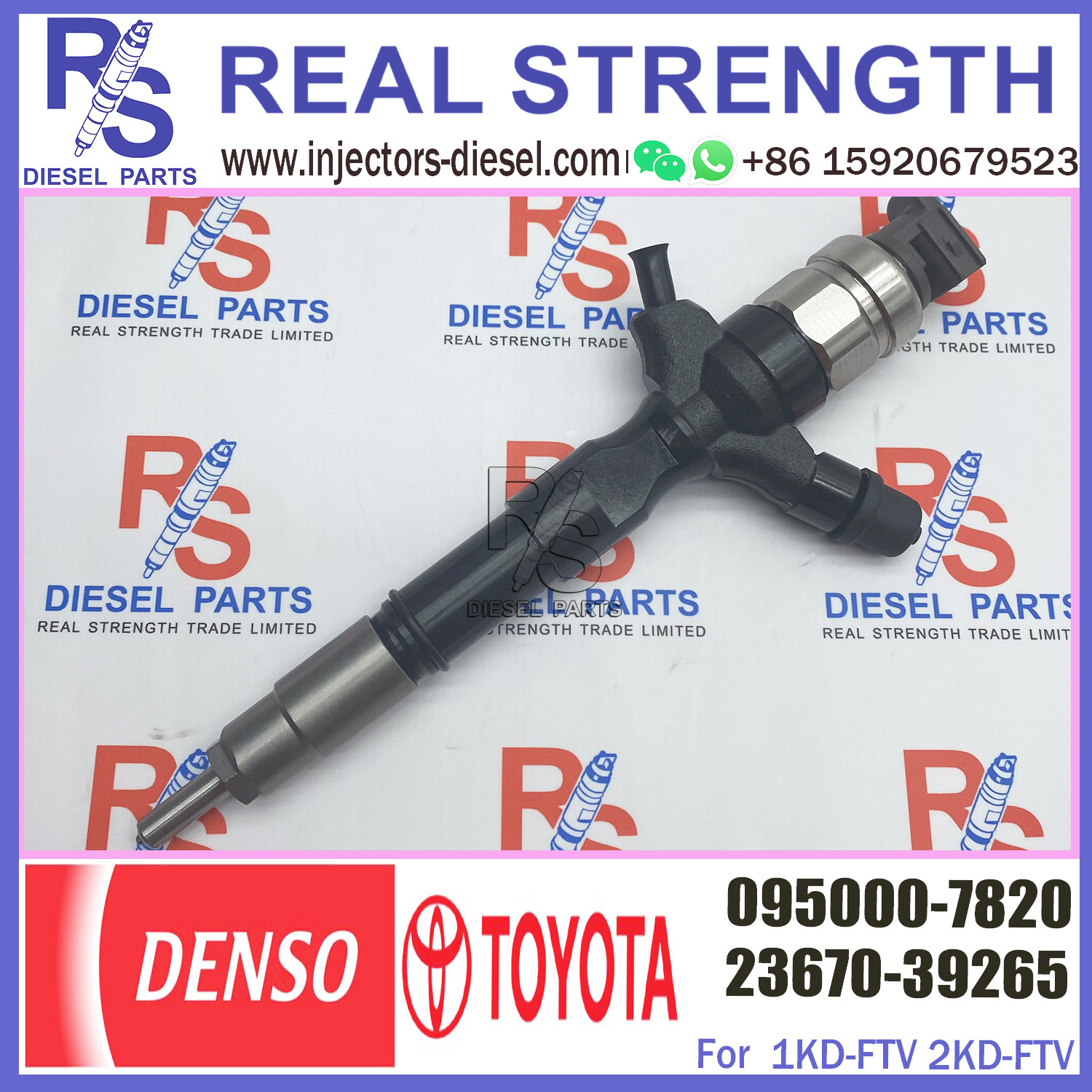 Common Rail Inyectores Diesel auto engine systems Fuel Diesel Injector 23670-39265 095000-7820 For Toyota 1KD-FTV
