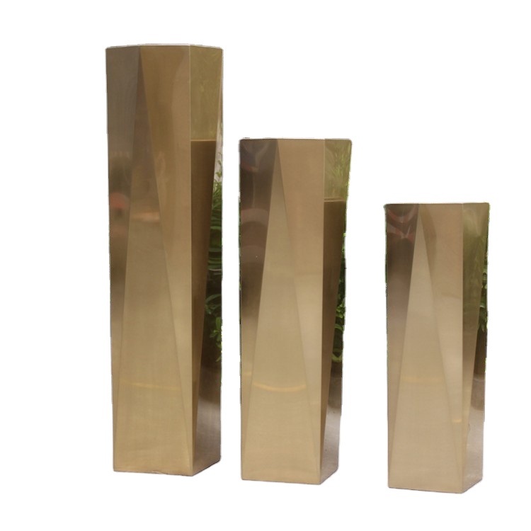 Luxury modern stainless steel planters and barrel mold flower pots