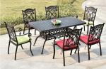 Leisure Garden Cast Aluminum 6 Seater Outdoor Furniture Table And Chair Set