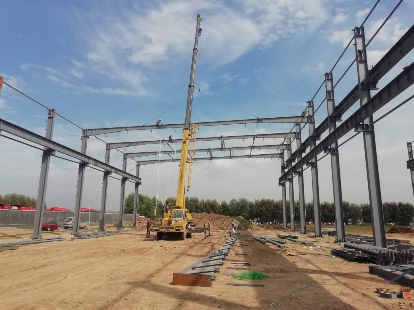 Industrial Portal Frame Q355B Grade Prefab Structure Steel Building Workshop