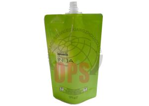 Wholesale full UV Straight Spout Stand Up Pouches Green Color 1000ml For Hair Cream from china suppliers