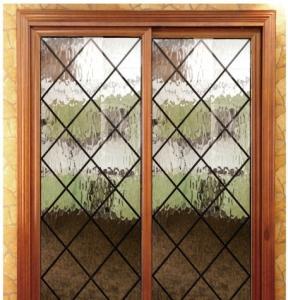 Wholesale Wrought iron glass panel with 12*12 black steel bar from china suppliers