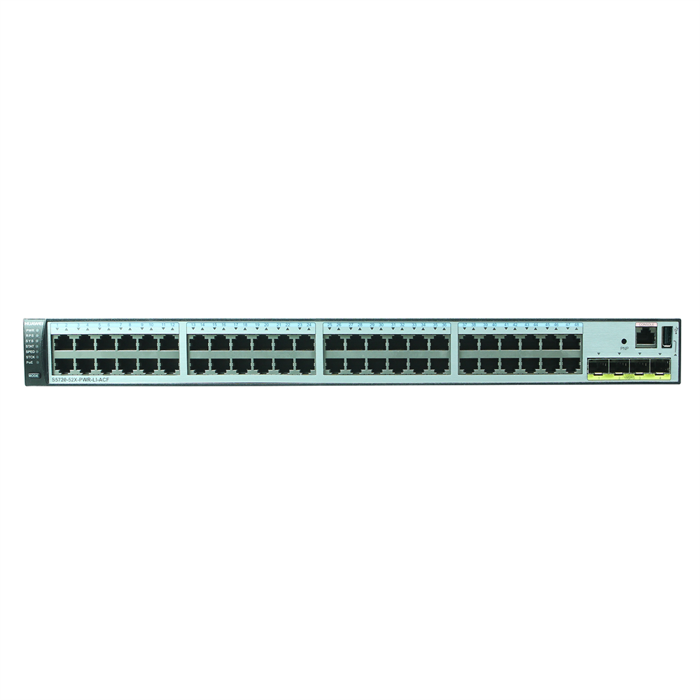 Rack Mountable S5720-52X-Pwr-Li-Acf Network Switch with 48 Ethernet 10/100/1000 PoE Ports