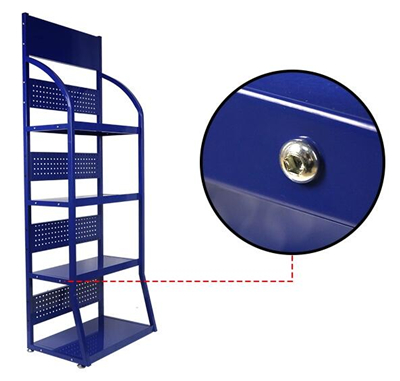 Easy Assembly Blue Stands Super Market Racks For Grocery Stocks 