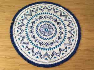Wholesale blue tassel round beach towel custom print round beach towel from china suppliers