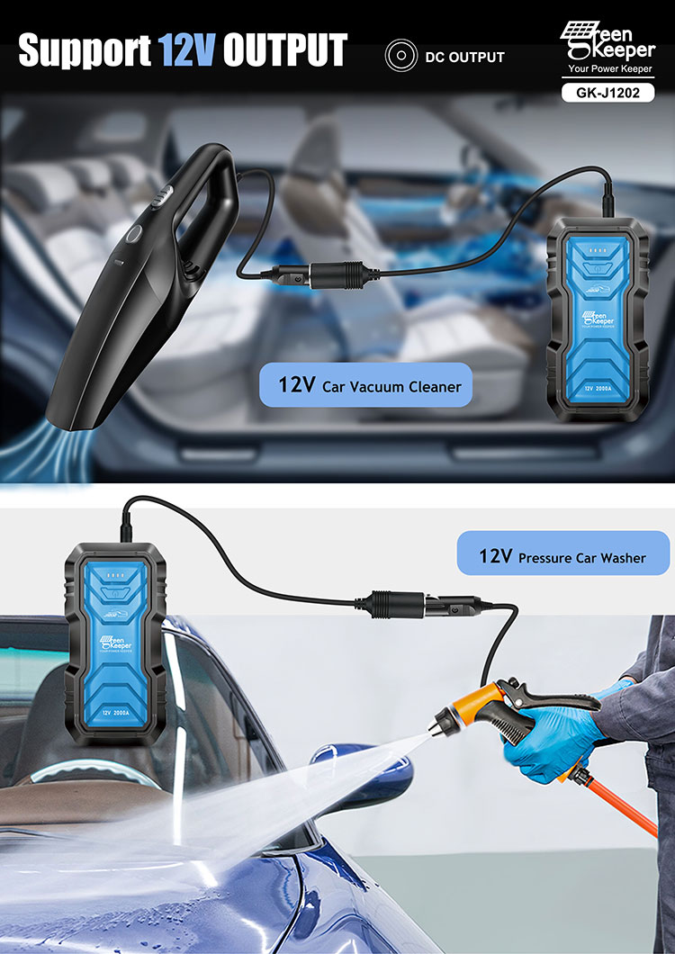 USB-A Charging Output Portable Jump Starter 2000A 16000mAh for Emergency Starting