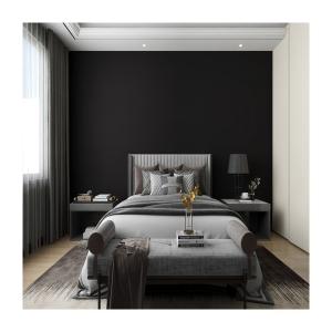 Wholesale Waterproof Plain Color Black Wallpaper Luxury Design Style for Home Decoration in Bedroom Living Room and TV from china suppliers