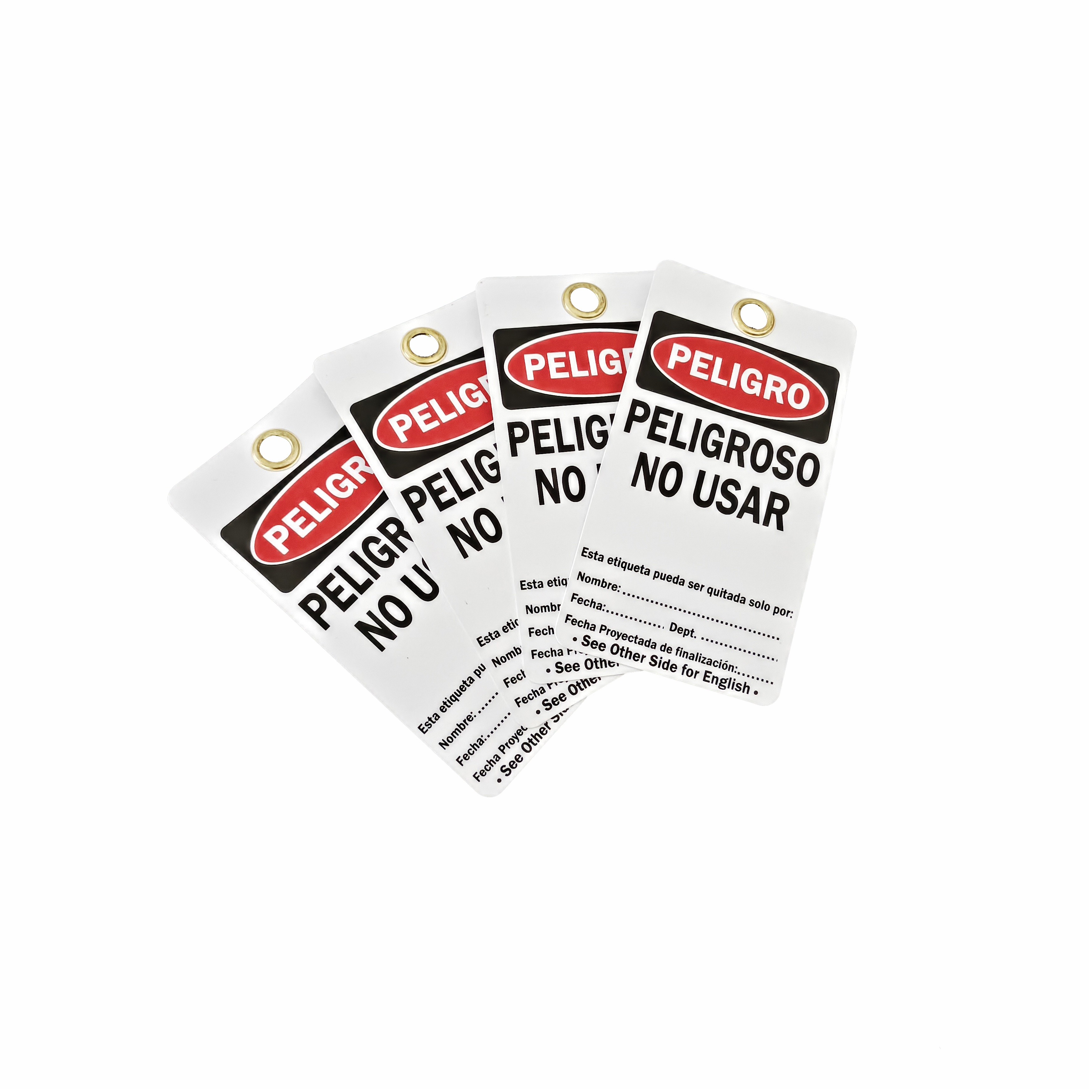 Customized PVC Plastic Label Safety Lockout Tagout Danger Tags Both Size Language Options Door Padlock