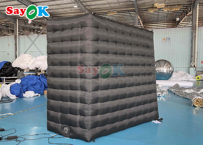 Oxford Portable Inflatable Photo Booth Studio Tent Backdrop Black LED Inflatable Cube V Shaped Enclosure