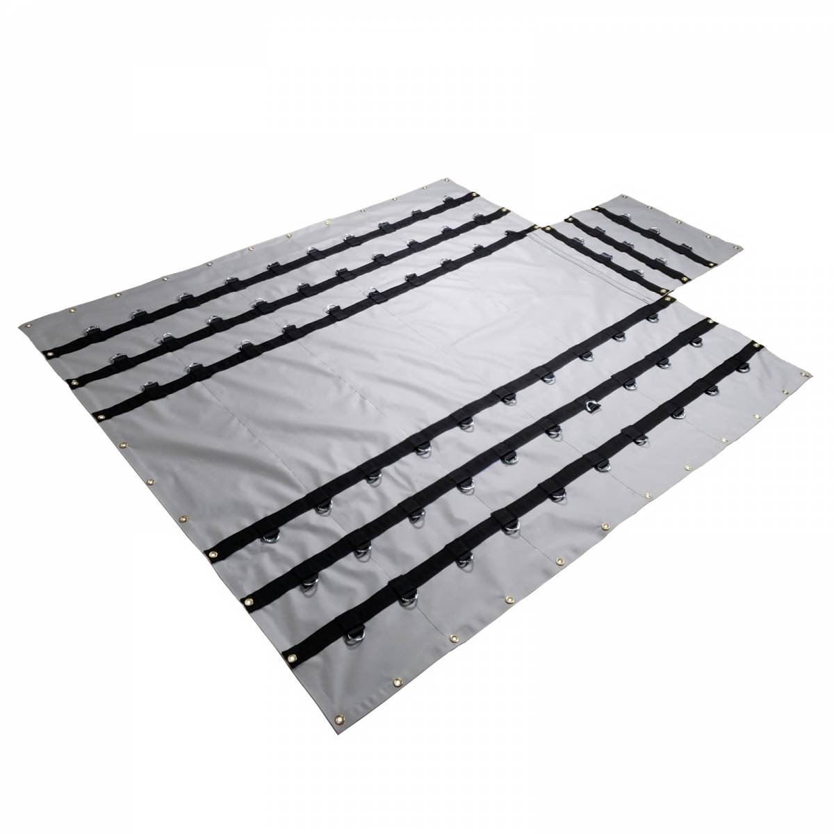 Black Steel Tarps PVC Coated Fabric For Cargo Netting And Straps