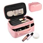 Double Layer Travel PU Leather Makeup Brush Holder Bag