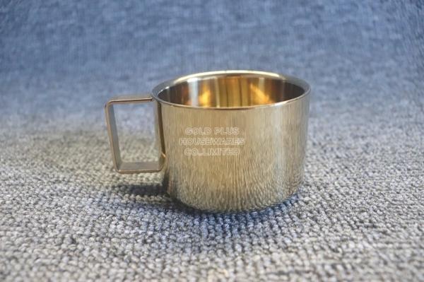 Modern luxury breakfast set golden stainless steel coffee cup with round plate