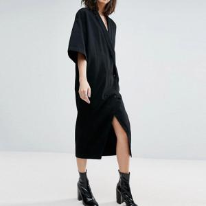 Wholesale wrap front wide cut sleeves denim kimono from china suppliers