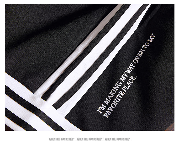 Niche Trend Striped Men Streetwear Shorts Breathable Spandex Basketball Pants