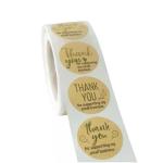 25mm Hot Foil Self Adhesive Round Labels Thank You Printable Stickers Roll For