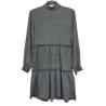Buy cheap Long Sleeve Grey Color Large Size Ladies Dresses Crew Collar Pleated Knitting from wholesalers