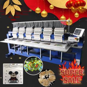 Wholesale HO1506 computerized embroidery sewing machine for sale 15 needle cap/tshirt/flat 6 head embroidery machine like tajima from china suppliers