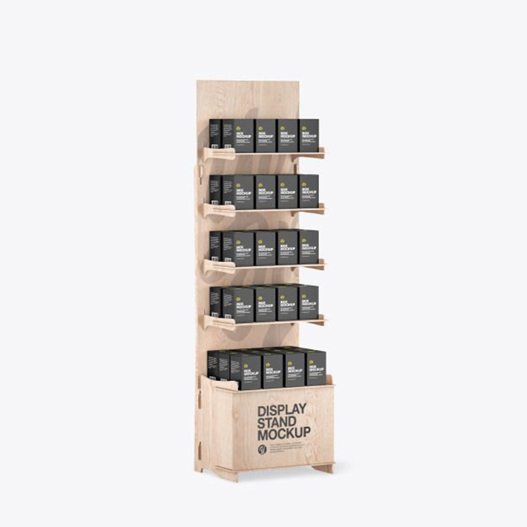 Moisturizing Cream Wooden Display Shelf Unit Plywood Skin Care Product Display Stand