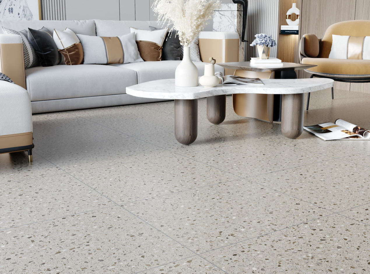 Impact Resistant Grey Granite Vinyl Flooring 0.3mm Eco Friendly Anti Slip GKBM Greenpy GL-S5547-6