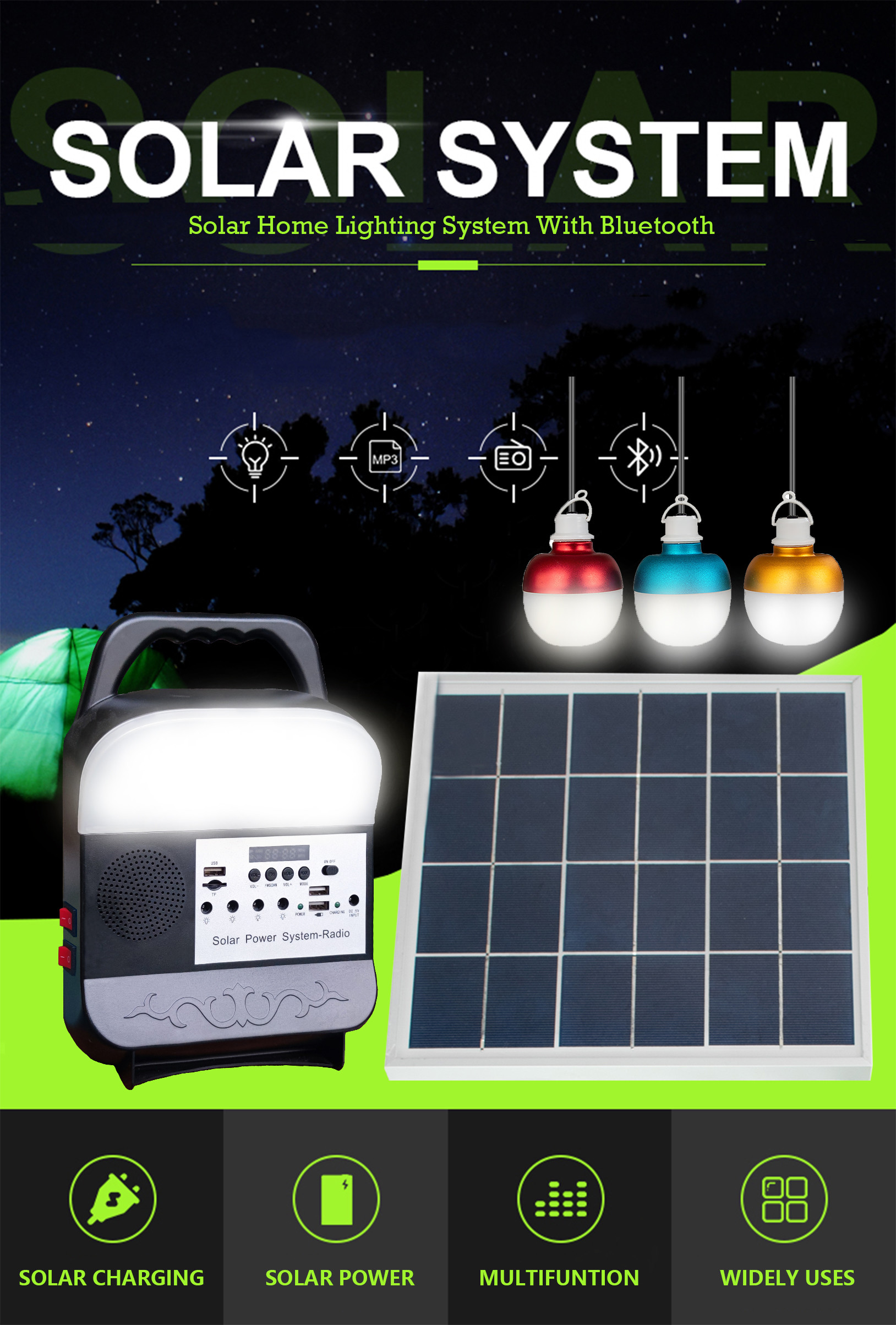 Outdoor Portable Solar Camping Light